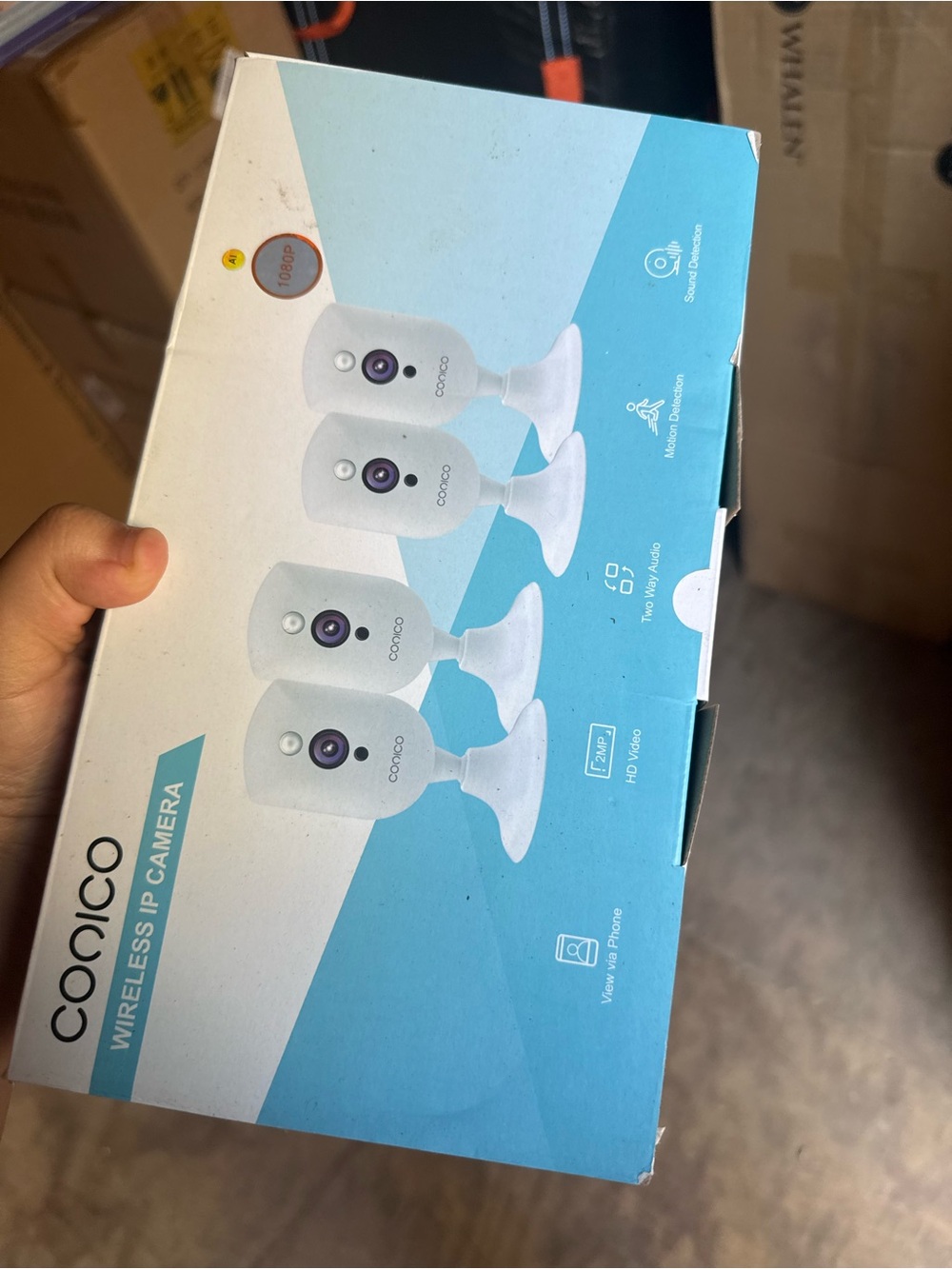 COOCO Wireless IP Camera - White & Blue Packaging